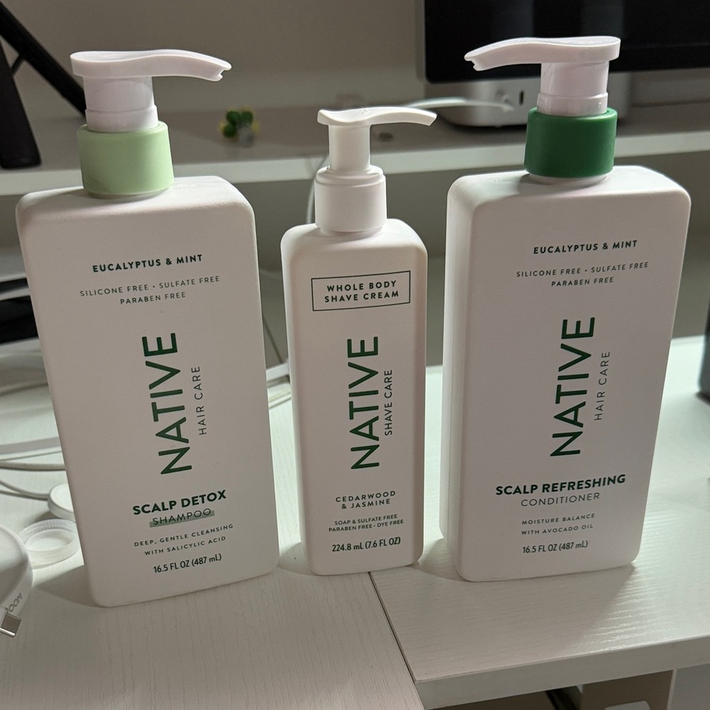 Native Eucalyptus & Mint Hair Care Trio with Green Accents